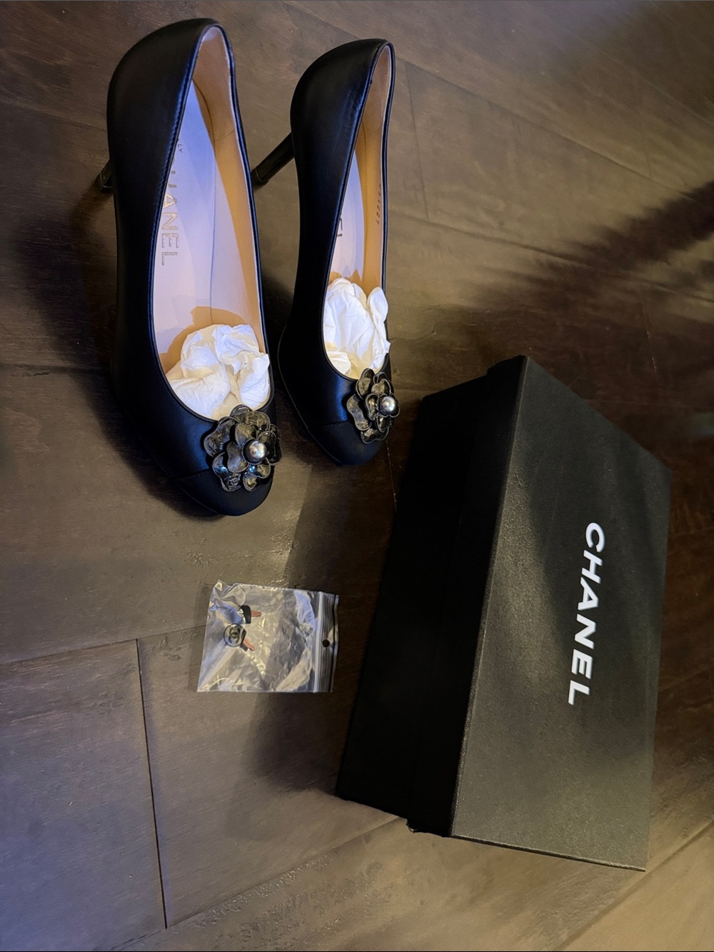 CHANEL Black Calfskin Pumps Retail $975 Size 6.5 or 36.5